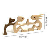 Amoureux des animaux - Ornements de table en bois sculpté