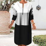 Robe Bloc de Couleur Avec Fermeture Éclair