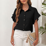 Chemise polyvalente à revers de couleur unie