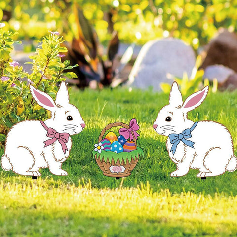 Panneau de signalisation de jardin pour Pâques