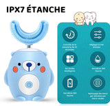 Brosse à Dents Électrique Intelligente pour Enfants en Forme de U à 360 Degrés