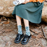 Chaussettes rétro en coton à fleurs
