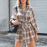 Robe Chemise Nouée à Carreaux