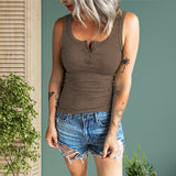 Gilet slim uni à boutons pour femme