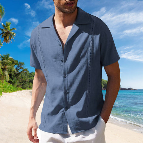 Chemise à Manches Courtes en Lin pour Homme