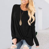 Nouveau T-shirt torsadé à col ras du cou