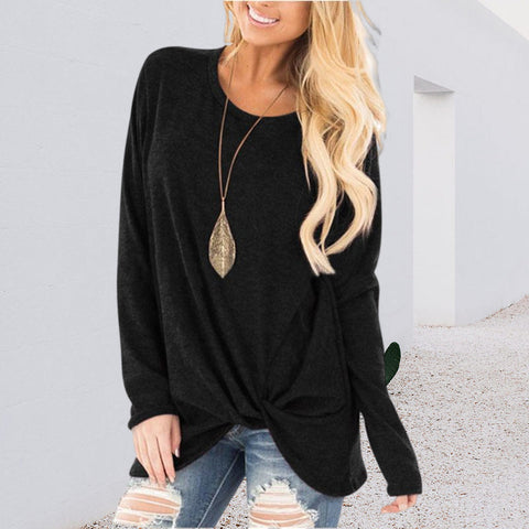 Nouveau T-shirt torsadé à col ras du cou