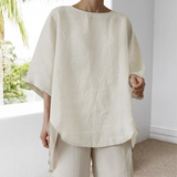Haut Décontracté En Coton Et Lin Pour Femmes