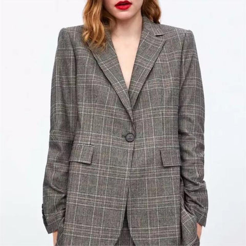 Veste de costume décontractée Blazer à carreaux - ciaovie