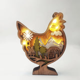Décoration animalière de Pâques en bois