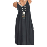 Robe de plage en dentelle sexy de couleur unie