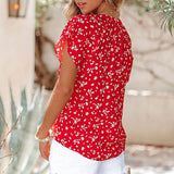 Chemise femme imprimée à col en V