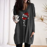 T-shirts femme verre à vin de Noël