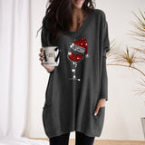 T-shirts femme verre à vin de Noël