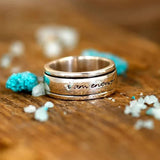 Bague d'Anxiété Rotative de Méditation en Argent "Je Suis Assez"
