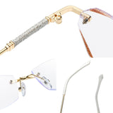 Lunettes de lecture sans monture anti-lumière bleue à la mode