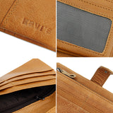 Porte-monnaie Vintage en Cuir Véritable de Grande Capacité RFID