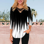 T-shirt Ample Á Col En V Pour Femmes