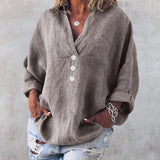 Chemise ample en coton et lin