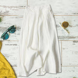 Jambe large décontractée en coton et lin pour femmes