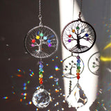 Capteur de Soleil en Cristal forme Arbre de Vie Carillon Éolien