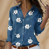 Chemise femme manches longues à imprimé fleuri