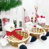 Figurine mignonne pour personnes âgées, panier à bonbons, pomme, ornement en bambou