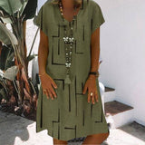 Robe Femme Imprimée Manches Courtes