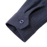 Chemise à Manches Longues en Coton et Lin à Boutons Amples