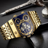 Montre à Quartz Multi-fuseaux Horaires pour Homme à Grand Cadran