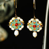 Boucles d'oreilles perle double émail