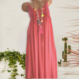 Robe de plage en dentelle sexy de couleur unie