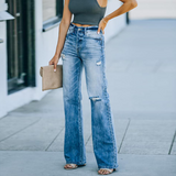 Jean Droit Déchiré Femme