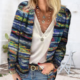 Cardigan à Rayures Arc-en-ciel pour Femme