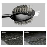 Brosse en Acier Inoxydable pour Barbecue avec Grattoir - ciaovie