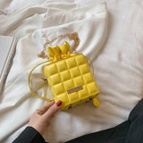 Sac à bandoulière à carreaux avec cordon de serrage