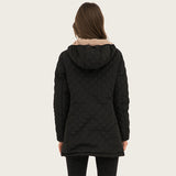Manteau Matelassé Léger à Capuche et Manches Longues