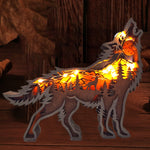 Ornement d'animal de forêt en bois creux 3D