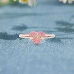 Bague Coeur d'Amour avec Zircone Rose