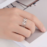 Bague Vague Diamant Double Couche
