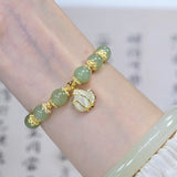 Wotian Jade Bracelet Porte-bonheur en Feuille d'Or