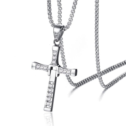 Collier Acier Titane Croix