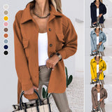 Manteaux En Laine Décontractés Á Col Fendu Pour Femmes