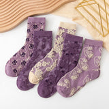 Chaussettes en Coton à Fleurs pour femmes (10 paires)