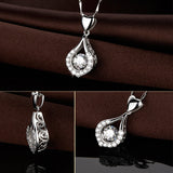 Collier en pierre de goutte d'eau de coeur scintillant