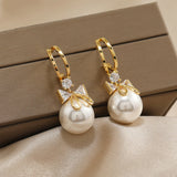 Boucles d'Oreilles de Perles de Cristal de Papillon de Mode