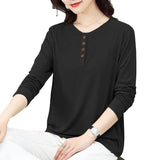 Hauts à Col Rond Polyvalents de Couleur Unie