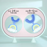 Brosse à dents arc-en-ciel souple en forme de U