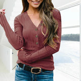 Chandail en tricot boutonné à encolure en V