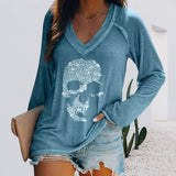 Chemises à manches longues à tête de mort rétro